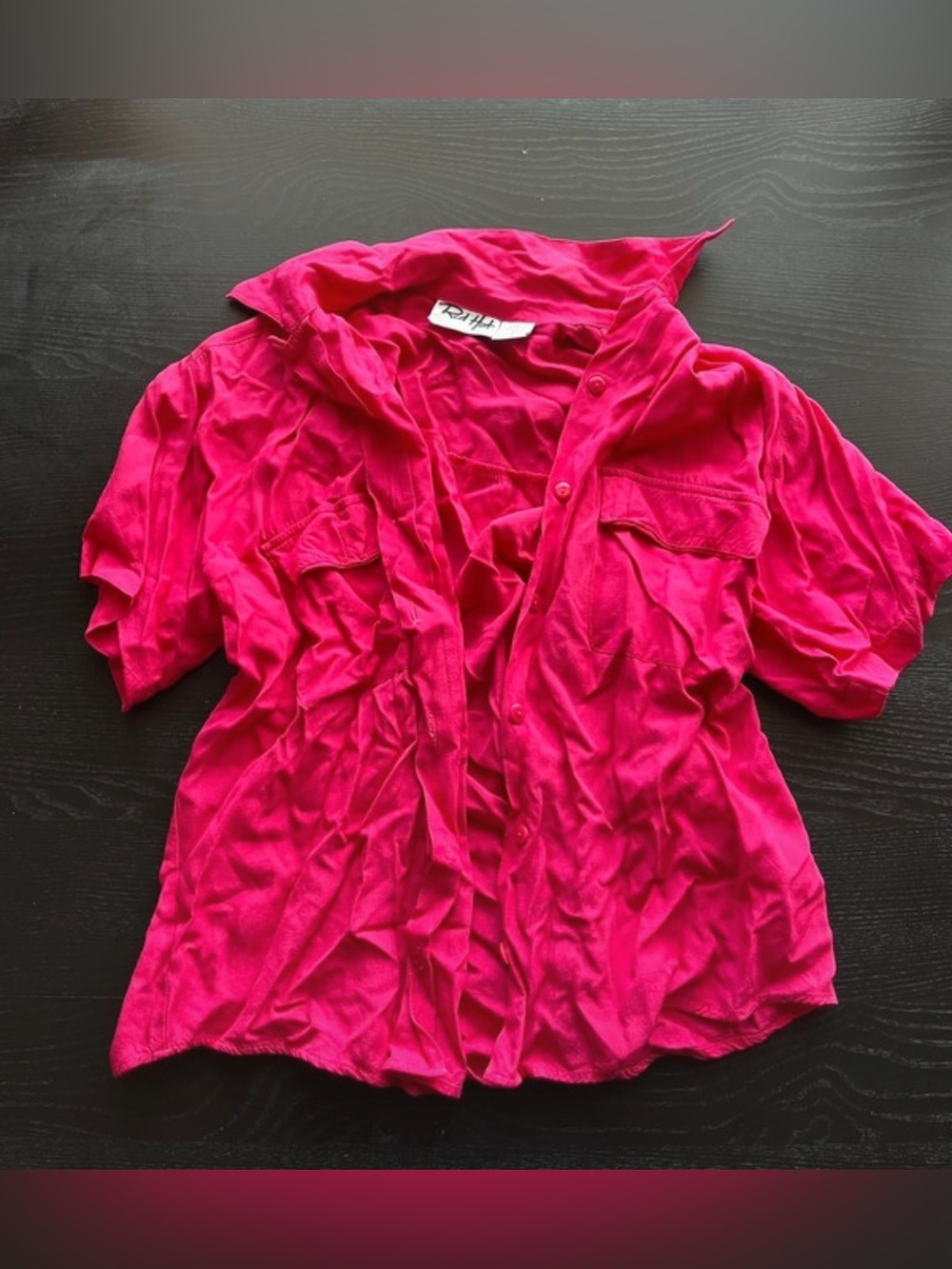 Vintage Hot Pink Button-Down Shirt